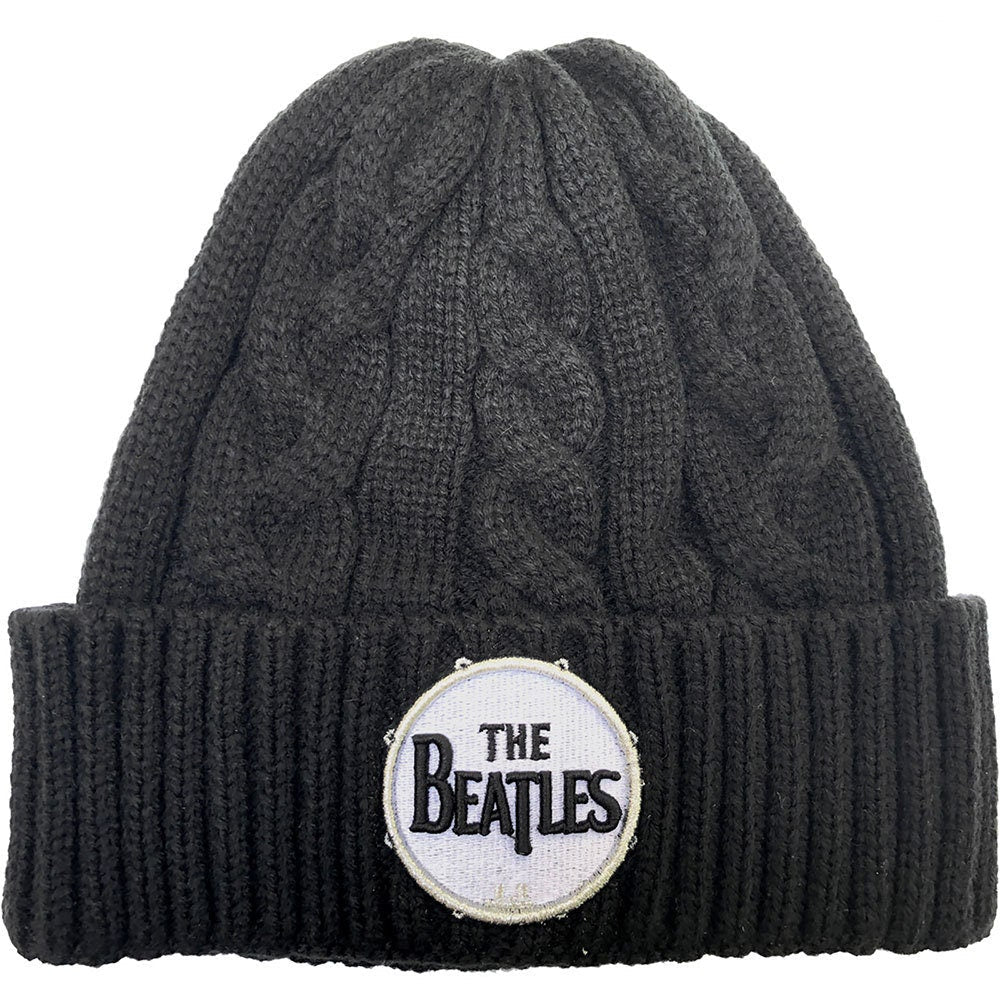 The Beatles Official Licensed Beanie Hat- Drum Logo (Cable Knit) - Worldwide Shipping - Jelly Frog