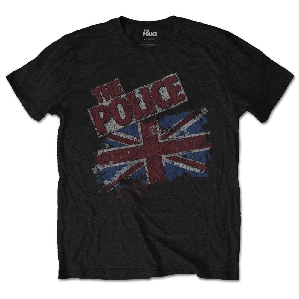 The Police T-Shirt - Vintage Flag - Unisex Official Licensed Design - Worldwide Shipping - Jelly Frog
