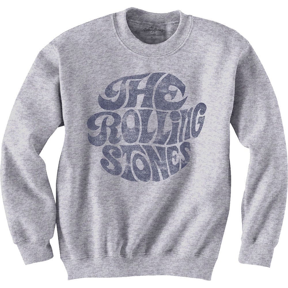 The Rolling Stones Adult Sweatshirt - Grey Vintage 70s Logo Design - Official Licensed Design - Worldwide Shipping - Jelly Frog