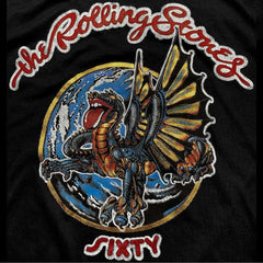 The Rolling Stones Adult T-Shirt - Sixty Dragon Globe - Official Licensed Design - Worldwide Shipping - Jelly Frog