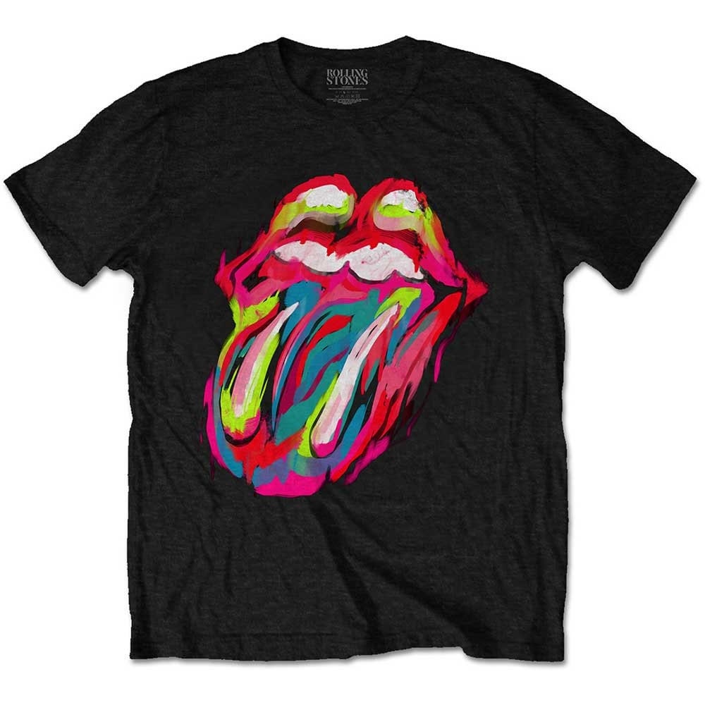 The Rolling Stones Adult T-Shirt - Sixty Years Brushstroke Tongue Design - Official Licensed Design - Worldwide Shipping - Jelly Frog