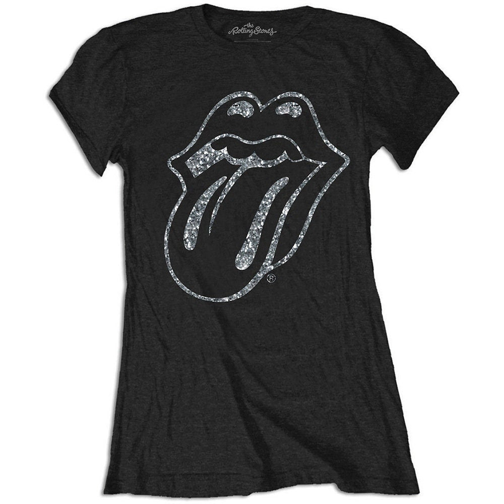 The Rolling Stones Ladies T-Shirt - Tongue (Diamante) - Official Licensed Design - Worldwide Shipping - Jelly Frog