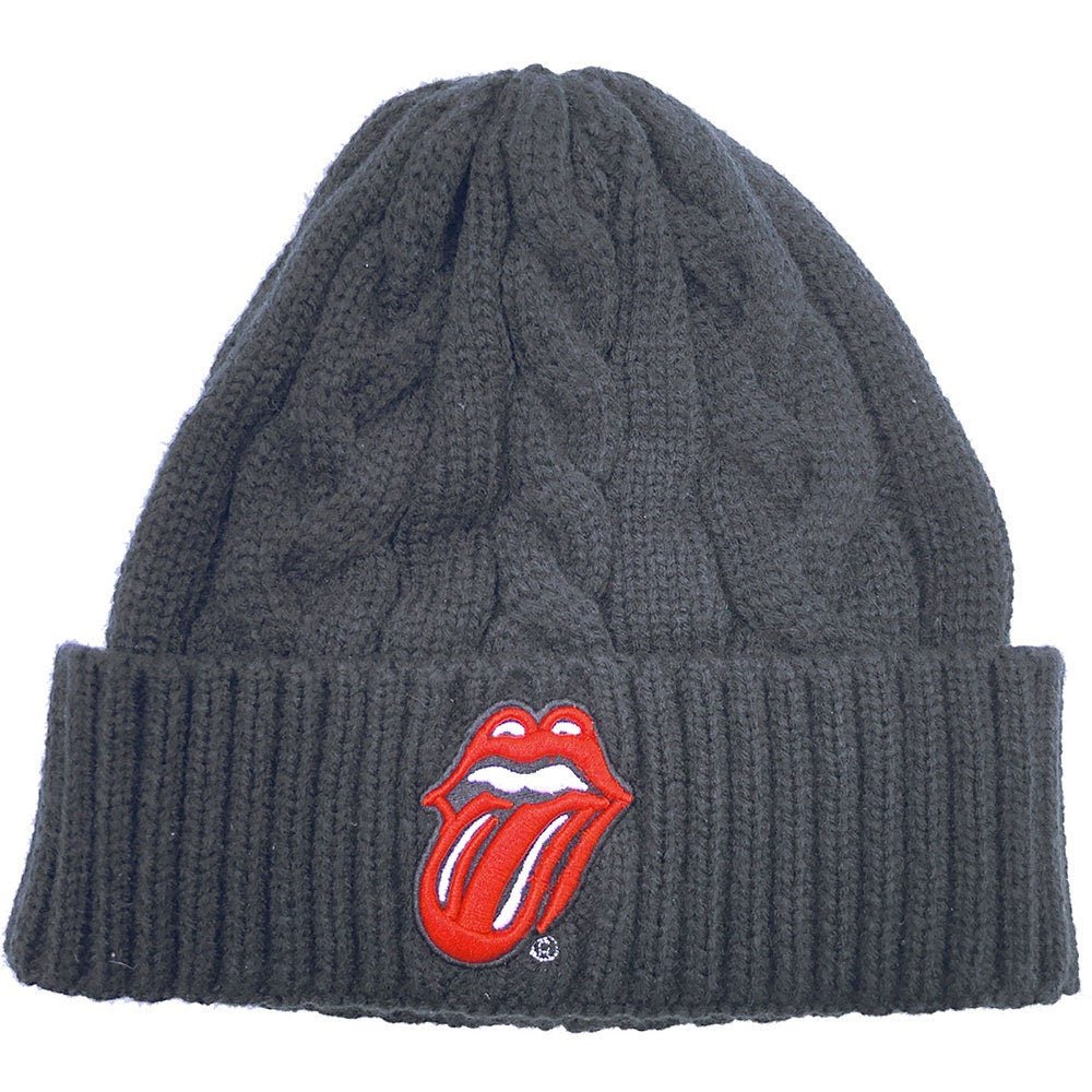 The Rolling Stones Official Licensed Beanie Hat- Classic Tongue (Cable Knit) - Worldwide Shipping - Jelly Frog