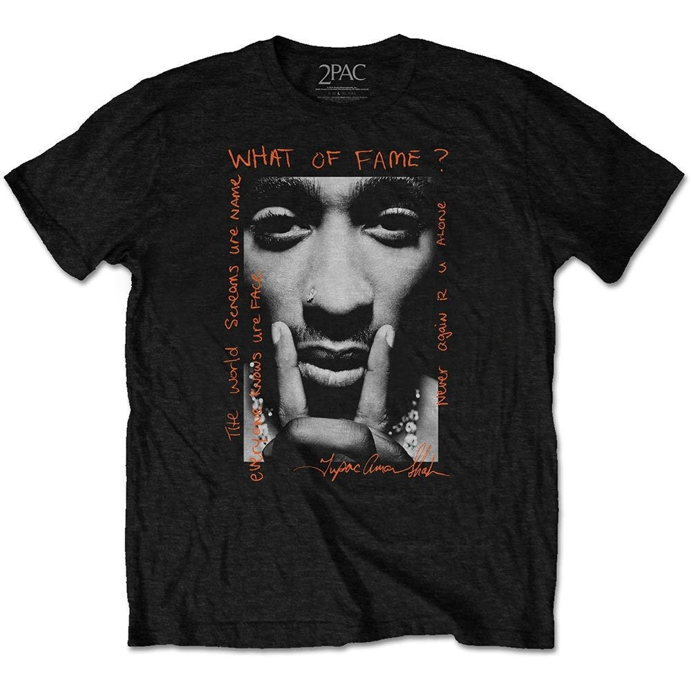Tupac Adult T-Shirt - What of Fame? - Official Licensed Design - Worldwide Shipping - Jelly Frog