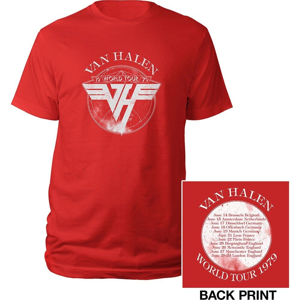 Van Halen Adult T-Shirt - 1979 Tour (Back Print) - Official Licensed Design - Worldwide Shipping - Jelly Frog