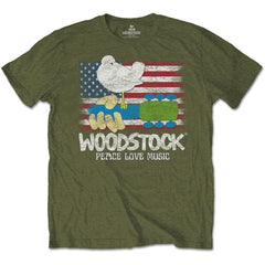 Woodstock Festival T-Shirt -Flag Design - Unisex Official Licensed Design - Worldwide Shipping - Jelly Frog