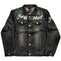 Yungblud Unisex Denim Jacket - Be Fooking Happy (Back and Sleeve Print) - Ladyfit Official Licensed Design - Worldwide Shipping - Jelly Frog